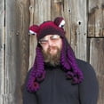 thumbnail image 4 of Gorro de pulpo con tentáculos para adultos, tejido a mano, gorro de pulpo, disfraz de Halloween para Navidad, cosplay (gris), 4 of 5