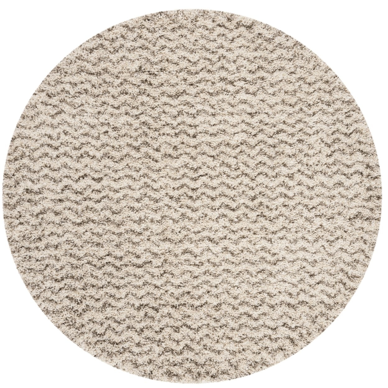SAFAVIEH Hudson Merrilyn Chevron Shag Runner Rug, Ivory/Grey, 2'3" x 8'