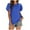 Blue, variant on Brglopf Women Summer Tunic Tops Casual Crew Neck Ruffle Short Sleeve Blouse Solid Hollow out Dressy T Shirts