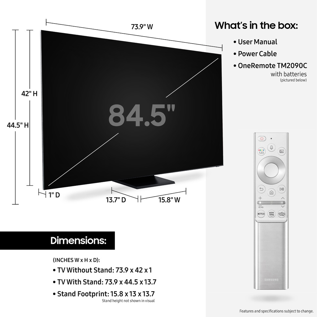 SAMSUNG 85" Class 8K Ultra HD (4320P) HDR Smart QLED TV QN85Q900T 2020 - image 6 of 17