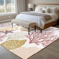 thumbnail image 4 of Large Area Rugs for Living Room Bedroom, Coastal Coral 5'x8' Rug Washable Carpet Runner Indoor Outdoor, Nautical Colorful Conch Seashells Starfish Non Slip Floor Mats Rug for Kitchen, Bathroom, 4 of 8