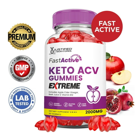 Fast Active Keto Extreme ACV Gummies 2000mg Dietary Supplement 60 Gummys