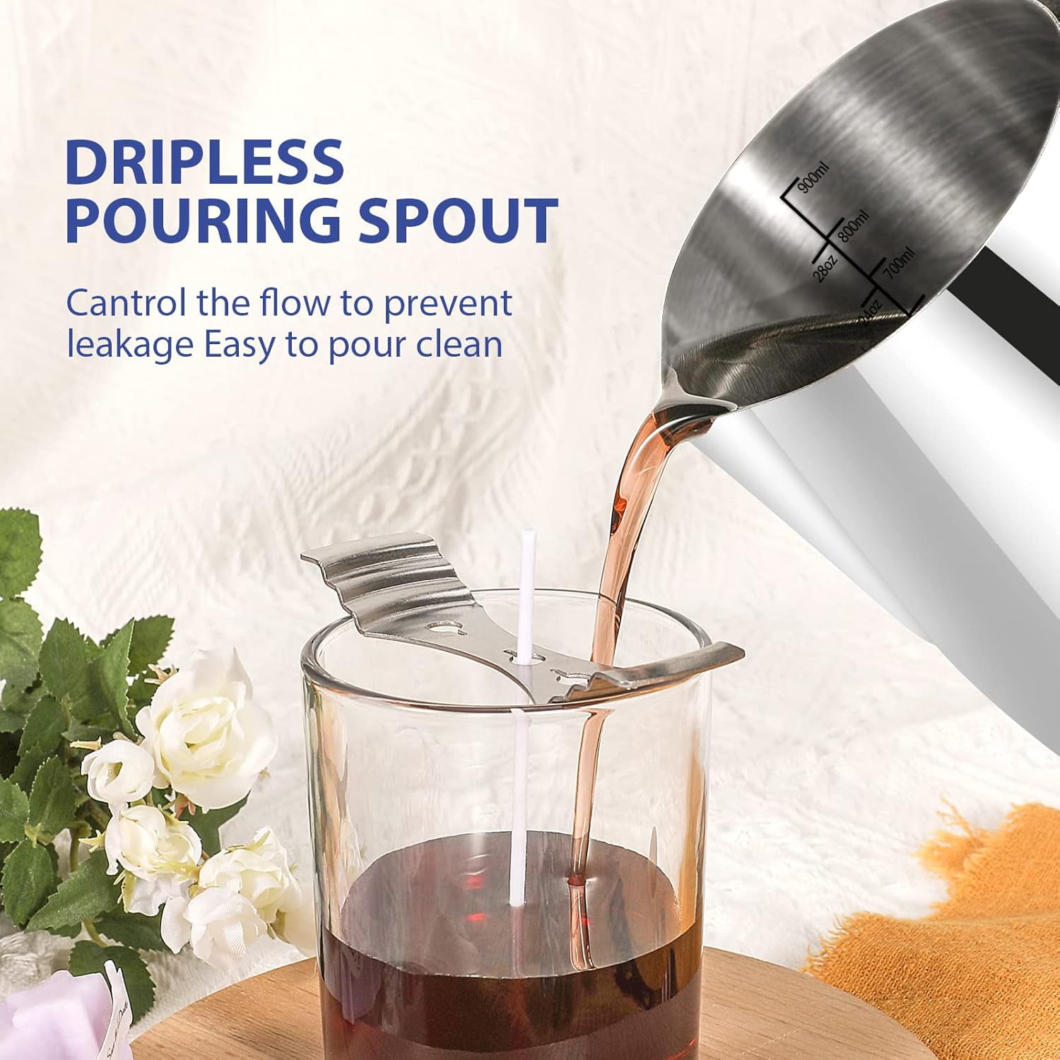Candle Making Kit with Wax Melter, Thermometer, Pouring Pot and Supplies for Beginners