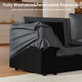 thumbnail image 5 of CHIC HOUSE Modular Deep-Seat Corner Seat for Sectional Sofa, Removable Washable Slipcover, Waterproof & Pet-Scratch-Resistant, Comfy Cloud Couch with Dual-Layer Cushion for Living Room, Gray, 5 of 8