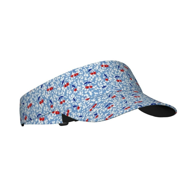 Fotbe Red Cherries Visera Deportiva con Diseño, Gorra Abierta Ajustable de Algodón para Mujer y Hombre