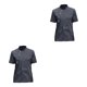 thumbnail image 1 of Qarigey Chaqueta de chef Ropa de cocina de manga corta Chaqueta de chef simple para restaurante Blanco XL 2piezas Gris METRO, 1 of 1