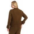 thumbnail image 3 of June & Vie Women's Plus Size Ruffled Peplum Cardigan Sweater, 3 of 4