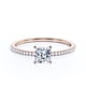 thumbnail image 1 of JeenMata Anillo de Compromiso de Corte Princesa de 1,5 Quilates con Engaste de Garras en Baño de Oro Rosa de 18 K sobre Plata, 1 of 5