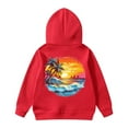 thumbnail image 3 of WOYY Toddler Girls Preppy Palm Hoodie Loose Soft Hooded Sweatshirt Casual Pullover, 3 of 5