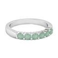 thumbnail image 2 of Rich Feel Eternity 0.12 Cts Emerald 925 Sterling Silver Stacking Women Valentines Day Gifts Ring, 2 of 3