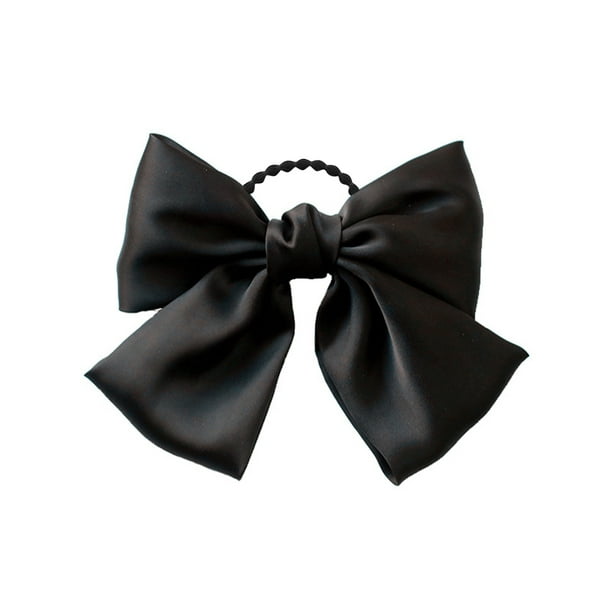 Aktudy Ribbon Bow Hair Tie Rope Women Girl Satin Hairband Ponytail Holder  (Black) 