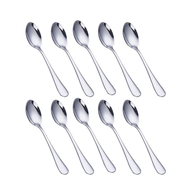 Advancent 10 piezas cuchara de acero inoxidable Color sólido antioxidante adultos niños hogar té helado sopa postre cuchara cubiertos Mostrada Tipo 5