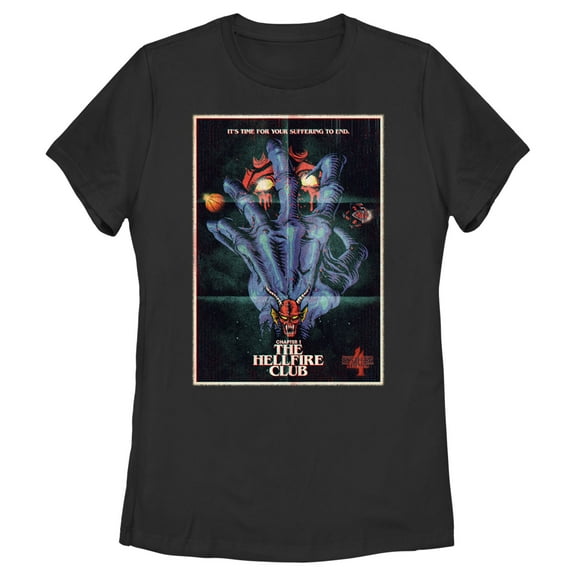 Netflix Women's Stranger Things Retro Hellfire Club Poster Graphic T-Shirt