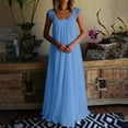 thumbnail image 2 of VBVC Women's Sleeveless Lace Trim Maxi Dress,Ladies Casual Loose Flowy Long Nightgown,Summer Beach Vacation Sundresse for Women,Sky Blue,S-5XL, 2 of 7