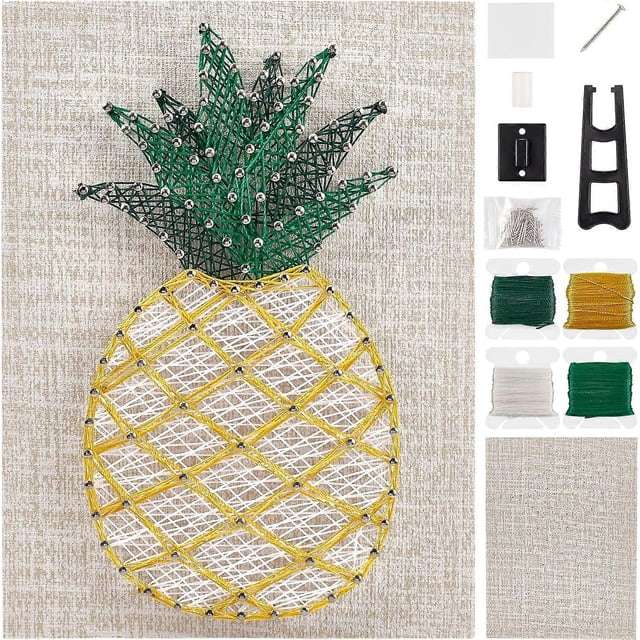 DIY String Art Kit for Beginner Pineapple DIY Kit for Adults Teens Kids Pineapple String Craft for Girls and Boys Craft Gift Nursery Wall Art