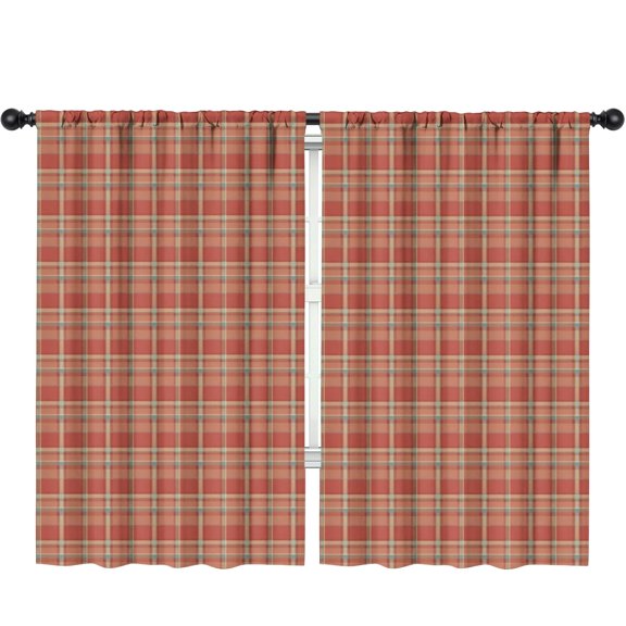 Red Blue Plaid Red Kids Curtains,Childrens Insulated Curtains Set Of 2,Bedroom Essentials,Teen Room Decor 52"X84"