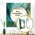 thumbnail image 3 of Designart "Gilded Turquoise Billows Abstract III" Abstract Shapes Gold Large Square Mirror - Square Bedroom Mirror Printed Wall Decor - Transitional Square Printed Wall Mirror Art, 3 of 5