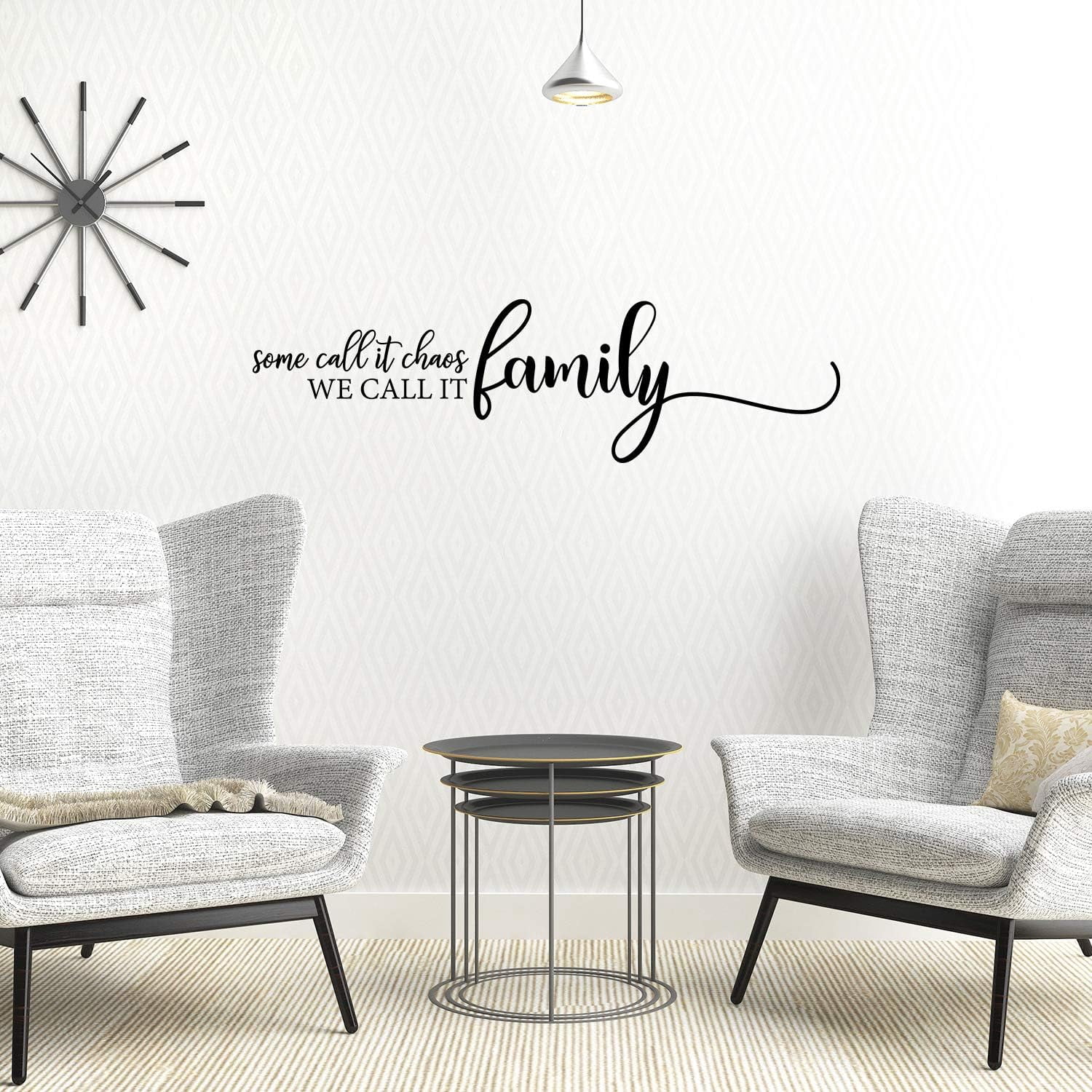 QTH Large Family Wall Decals for Living Room Decor Family Wall Decor Wall Stickers Decorations Home Art Bedroom Love Decals Quotes Word (Some Call It Chaos We Call It Family)