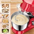 thumbnail image 6 of CUOCCO PRO 1000W Stand Mixer - Electric Stand Mixer with 5.5Qt Bowl, 11 Speeds, Dough Hook & Whisk & Beater, Tilt-Head, Dishwasher Safe, Suction Base, Red, 6 of 10