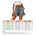 thumbnail image 5 of Pantalones cortos de cintura elástica para mujer, pantalones cortos informales con cordón estampado de gasa y bolsillos laterales, 5 of 5