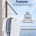 thumbnail image 3 of FREEAMG Laundry Drying Rack Wall Mounted - Ultrathin Space Saving Clothes Drying Rack Organizer with 65Ibs - Retractable and Foldable, Perfect, 3 of 7