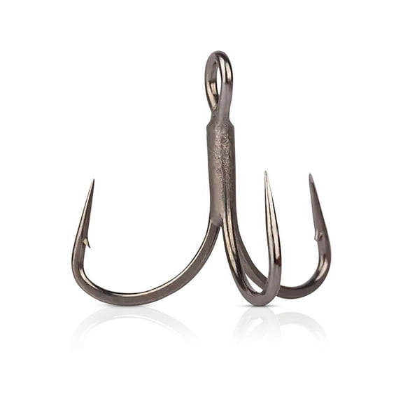 Mustad AlphaPoint In-Line Triple Grip Short Hook #8 Black Nickel 6PK