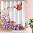 thumbnail image 2 of Spring Summer Shower Curtain, Floral Butterfly Shower Curtains for Bathroom, Seasonal Flowers Home Decor Waterproof Fabric with Hooks 72x72 Inch, 2 of 6