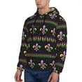 thumbnail image 3 of Daiia Mardi Gras Fleur de Lis for Men's Fashion Hoodies & Sweatshirts with Kangaroo Pocket Hooded Sweatshirt Breathable & Moisture Wicking-Small, 3 of 7