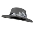 thumbnail image 3 of HNMKIU Western Floral Cowboy Hat for Elegant Stage Performance and Party Events Grey,One Size, 3 of 5