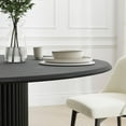 thumbnail image 2 of Dovelina 60" Wooden Round Modern Dining Table for Dining Room Kitchen, Black, 2 of 9