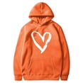 thumbnail image 5 of Penkiiy Sweat à Capuche Imprimé Col Rond pour Femmes, Manches Longues, 3TG Orange, 5 of 5
