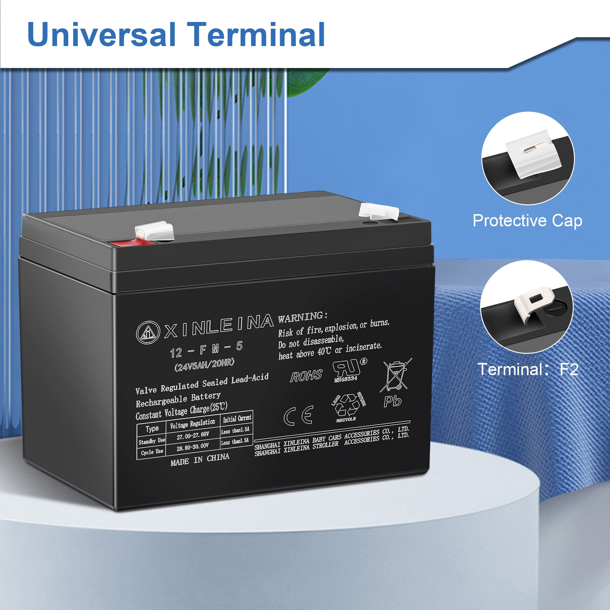 East doll 24V 5Ah Rechargeable Sealed Lead Acid Battery - Suitable for Most Kids Ride on Car - Battery Accessories
