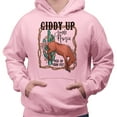 thumbnail image 2 of Giddy up Jingle Horse Hoodie Sweatshirt Unisex 2X-Large Pink, 2 of 5