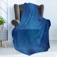 thumbnail image 4 of Blue Soft Flannel Fleece Throw Blanket, Retro Gradient Effected Stained Scene on Plain Style Ground Print, Cozy Plush for Indoor and Outdoor Use, 50" x 70", Persian Blur Royal Blue, by Ambesonne, 4 of 5