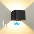 thumbnail image 1 of Willed 5W USB Rechargeable Motion Sensor Warm White LED Wall Sconce Indoor, 1 of 8