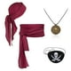 thumbnail image 1 of Pirate Accessories para mujer y hombre, sombrero de pirata, bufanda y parche con forma de ojo de pirata, collar de 4 piezas, disfraz de pirata, cosplay, cinturón, bandana, diadema roja, 1 of 3