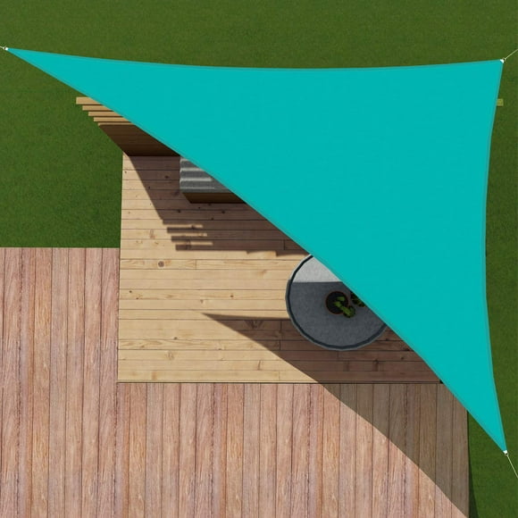 Patio Paradise 21' x 22' x 30.4' Ft 260 GSM Waterproof Sun Shade Sail-Turquoise Green Triangle UV Block Durable Awning Canopy Outdoor Garden Backyard