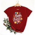 thumbnail image 4 of VBTAPA Easter Teacher T-Shirt for Women Cute Bunny Eggs Graphic Tees Funny Novelty Shirt Holiday Party Blouse Tops Sales of Today Red S, 4 of 6