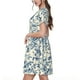 thumbnail image 2 of Fotbe Vintage Blue Floral Vestido Largo de Moda para Mujer, Vestido Tipo Camiseta con Manga Corta y Estilo Casual a Rayas y Bloques de Color, 2 of 6