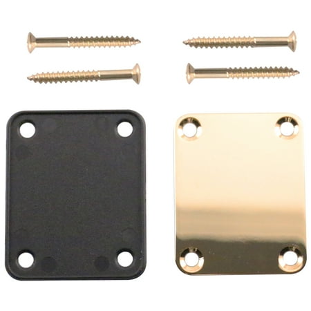 Fender Guitars Snake Seismic Audio Gold Replacement 4 Bolt Neck Plate for Fender Strat, Tele and Electric Guitars Gold - SAGA04 ()