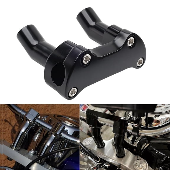 NS 2pcs Handle Bar Adapter Top Cover 3.5" Handlebar Risers Clamp Aluminium Black Motorbike for Harley-DAVIDSON Dyna / For Street bob / For Softail / For Sportster