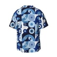 thumbnail image 2 of Xecao offers the Evil Eye for Men's Casual Short-sleeved Shirt, a button-up collared shirt with a pocket, perfect for beach vacations and yacht travel in the XX-Large size., 2 of 7