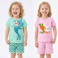 thumbnail image 2 of Rimyaw Toddler Girls Pajama Sets, 2-Pack Cotton Blend Sleepwear, Mermaid and Bunny Short Sleeve Tees with Matching Shorts, 4-Piece Summer PJs, Sizes 2T, 2 of 6