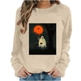 thumbnail image 3 of VKOYWKM Spooky Halloween Sweatshirt for Women Ghost Pumpkin Graphic Oversized Sweatshirt Crew Neck Long Sleeve Casual Fall Sweatshirt Holiday Party Pullover, 3 of 7