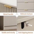 thumbnail image 4 of FURNIWAY Beige 5 Drawer Tall Dresser, 32" Wide Chest with Gold Handles for Bedroom Living Room Office, 4 of 8