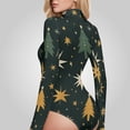 thumbnail image 4 of Stars and Christmas Trees Women's Bodysuit Jumpsuit Mock Turtle Neck Long Sleeve TopsOne Piece Leotards Shirt Yoga Outfits, 4 of 8