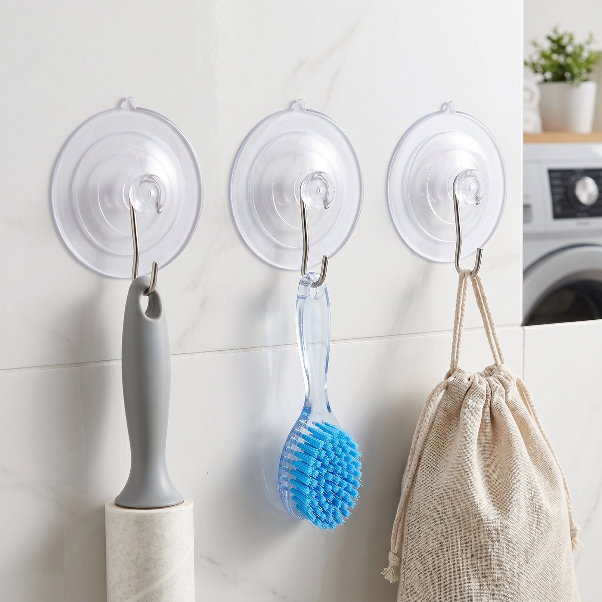Unique Bargains 8Pcs Suction Cup Hooks for Shower Wall Hooks Transparent 2.4inch