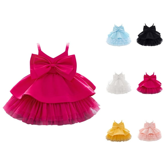 Dresses for Girls Girls Formal Dresses Toddler Girls' 1st Birthday Princess Dress With Bow & Tulle Skirt Strapless Flower Girl Party Gown For Baby 1 3 Years