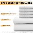 thumbnail image 4 of Lux Decor Collection King 6 Piece Sheets Set - Microfiber 16 Inch Deep Pocket Bed Sheets - White, 4 of 11