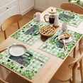 thumbnail image 5 of St. Patrick's Day Placemats Set of 12 Green Truck Leaf Flowers Butterfly Plaid Place Mats Indoor Wipeable Table Mats Washable Dining Table Placemats for Kitchen Holiday Party Home Decor 13x19 Inch, 5 of 9